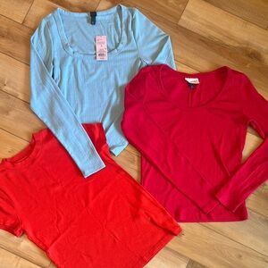 Set of tops from Target long sleeved size M and short sleeve L